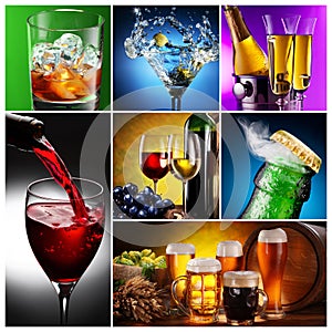 Collection of images of alcohol.