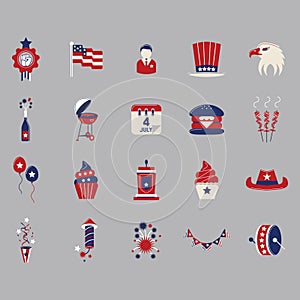 collection of independence day icons. Vector illustration decorative design