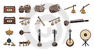 Collection of Indian Musical Instruments