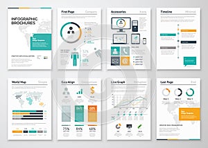 Collection of infographic brochure vector elements for business