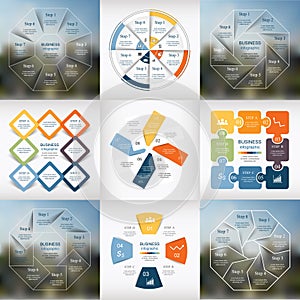 Collection of infographic templates for business