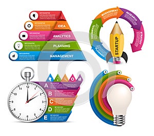 Collection infographics. Design elements. Infographics for business presentations or information banner