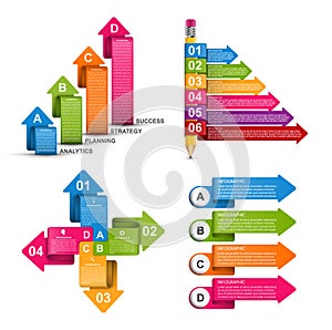 Collection infographics. Design elements. Infographics for business presentations or information banner
