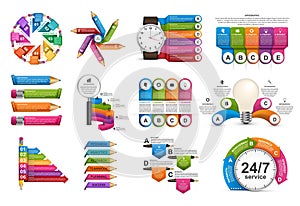 Collection infographics. Design elements. Infographics for business presentations or information banner