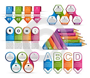 Collection infographics. Design elements. Infographics for business presentations or information banner