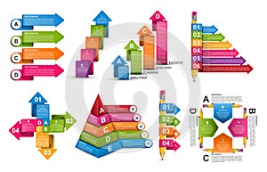 Collection infographics. Design elements. Infographics for business presentations or information banner.