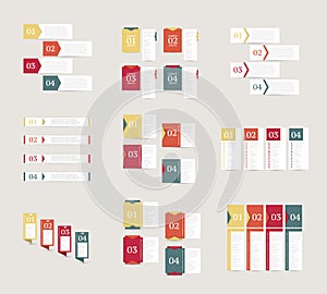 Collection of infographics design templates. Business concept with 4 options.