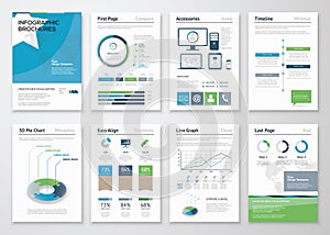 Collection Infographics elements for business brochures