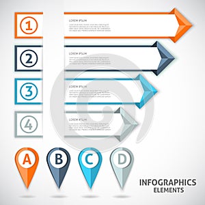 Collection infographics elements. Colorful arrows.