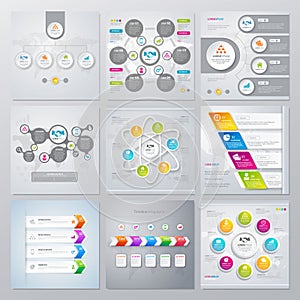 Collection of infographics elements in modern flat business style.