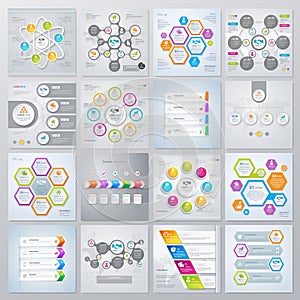 Collection of infographics elements in modern flat business style.