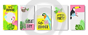 Collection of instagram templates. Frames for stories. Abstract vector illustration. Sale can be used for, website photo
