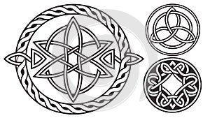 Collection of Intricate Celtic Knotwork Design Elements, vector design Generative AI