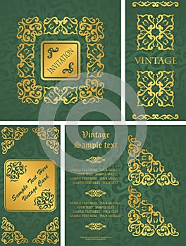 Collection of invitations with vintage decors