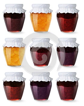 Collection of jam jars
