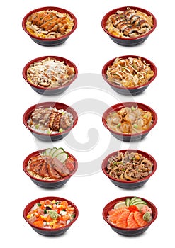 Collection of Japanese donburi