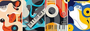 Collection of jazz posters. photo