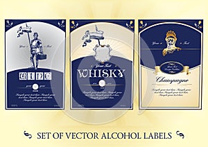 Collection of labels for alcohol
