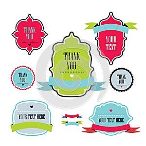 Collection of labels and ribbons design elements