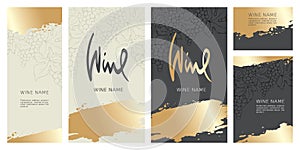 Collection labels for wine.