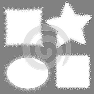Collection lace frame vector background