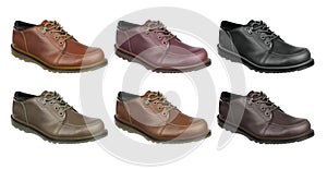 Collection of men shoes different colors same model