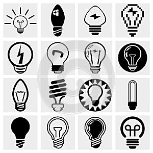 Light bulb vector icon set. photo