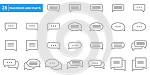 Collection of line icons Dialogues and Chats.