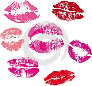 Collection of lips kiss print