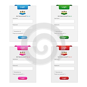 Collection of login forms