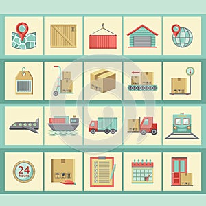 collection of logistic icons. Vector illustration decorative design