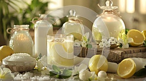 A collection of luxurious bath and body products from scented candles to silky lotions invites customers to pamper their photo