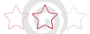 Collection luxury realistic ornament star shape outline figure achievement award symbol vector