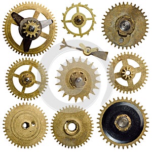 Collection machine gear isolated on white