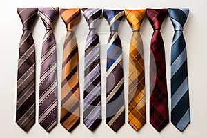 Collection of Man Tie Isolated on White Background. Generative ai