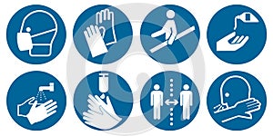 Collection of mandatory signs according to DIN EN ISO 7010,