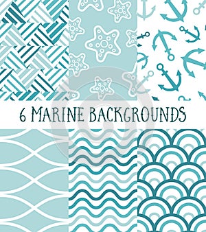 Collection of 6 marine patterns