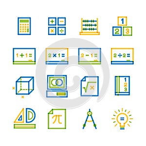 collection of mathematical icons. Vector illustration decorative design