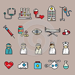 collection of medical equipments. Vector illustration decorative design