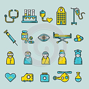 collection of medical equipments. Vector illustration decorative design