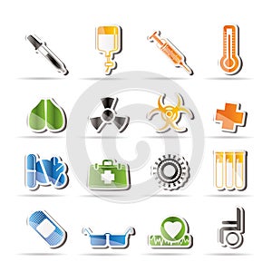 Collection of medical themed icons