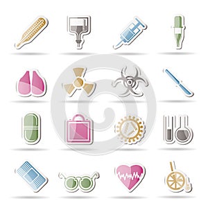 Collection of medical themed icons