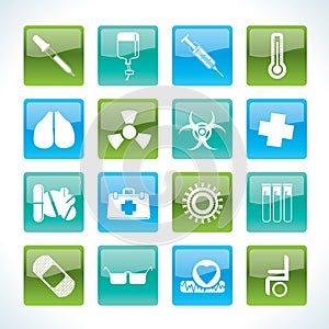 Collection of medical themed icons