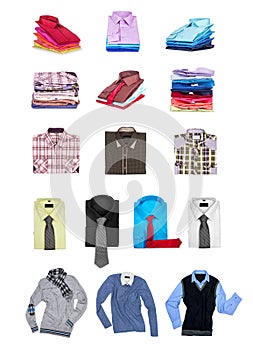Collection of men's shirts and sweaters