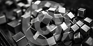 Metal Cubes on Table