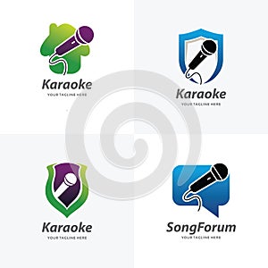 Collection of Microphone Logo Design Template