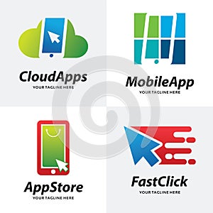 Collection of Mobile Apps Logo Template Design Template