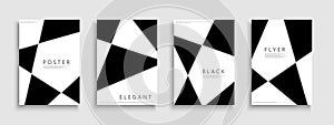 Collection of modern abstract covers, templates, backgrounds, placards, brochures, banners, flyers. Stylish black and