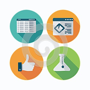 Modern Flat Design Icon Set for Web and Business