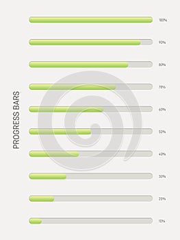 Collection of modern futuristic progress loading bar and buffering